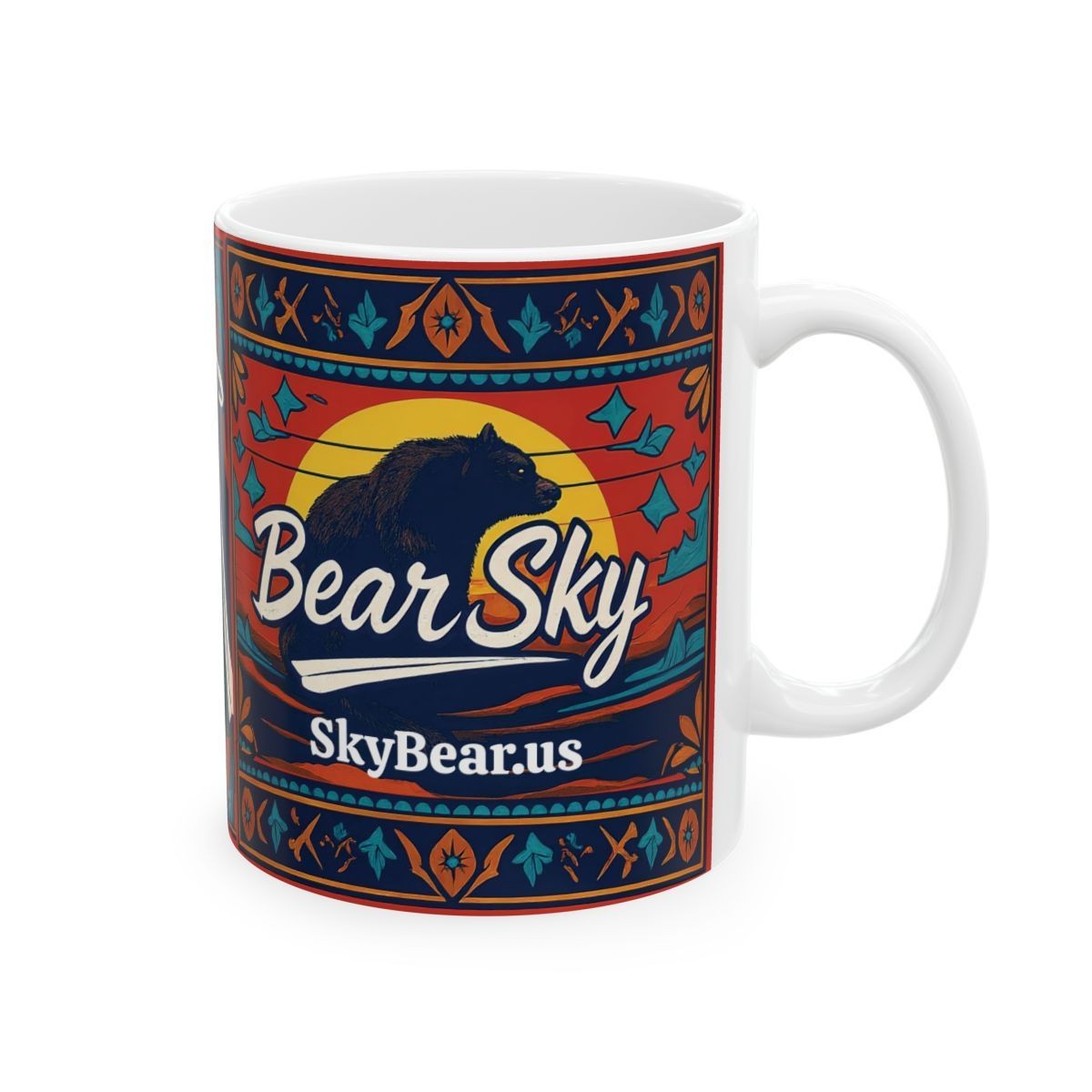 BEAR SKY Ceramic Coffee Mug (Native Artwork)